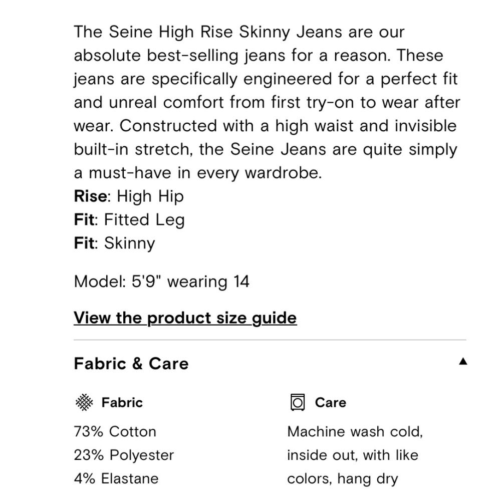 NEW Universal Standard Seine High Rise Skinny Jeans in White, Size 00 - Picture 9 of 10